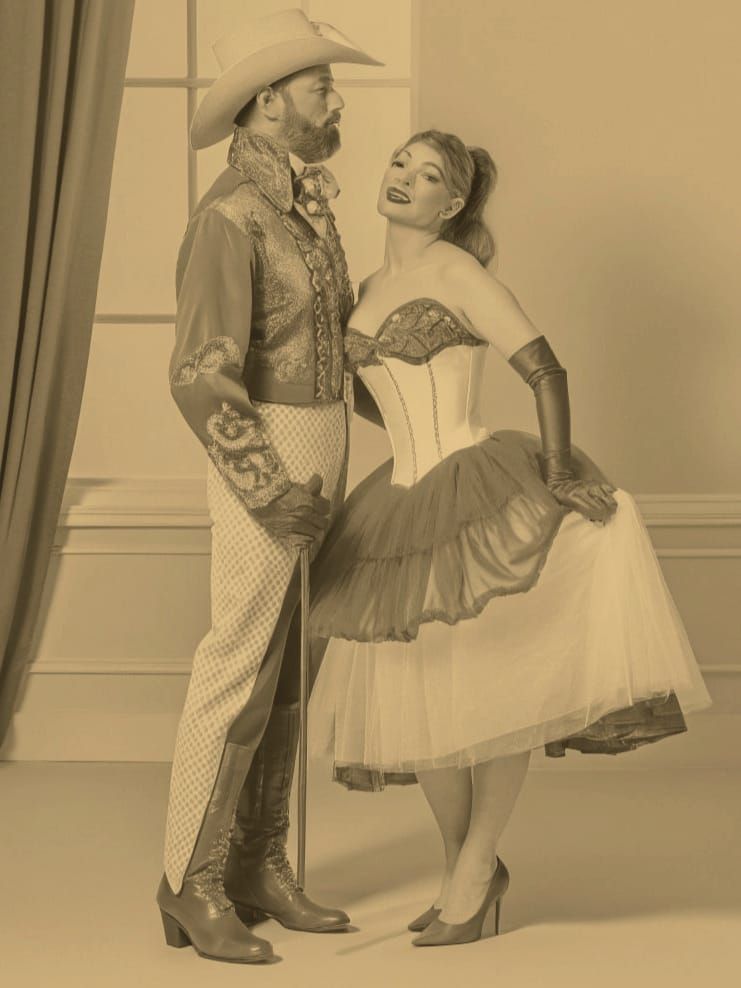 Refined Cowboy Couple in Victorian Parlour