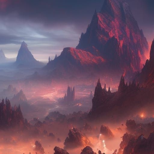 Fantastical Matte Painting with Deep Color, 8K