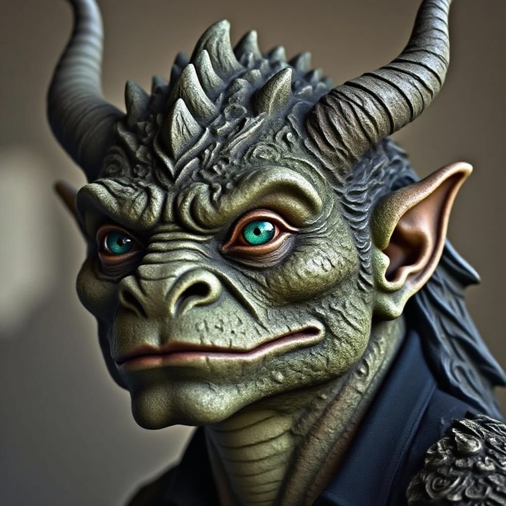 Handsome Stone Gargoyle in Fantasy Art Style