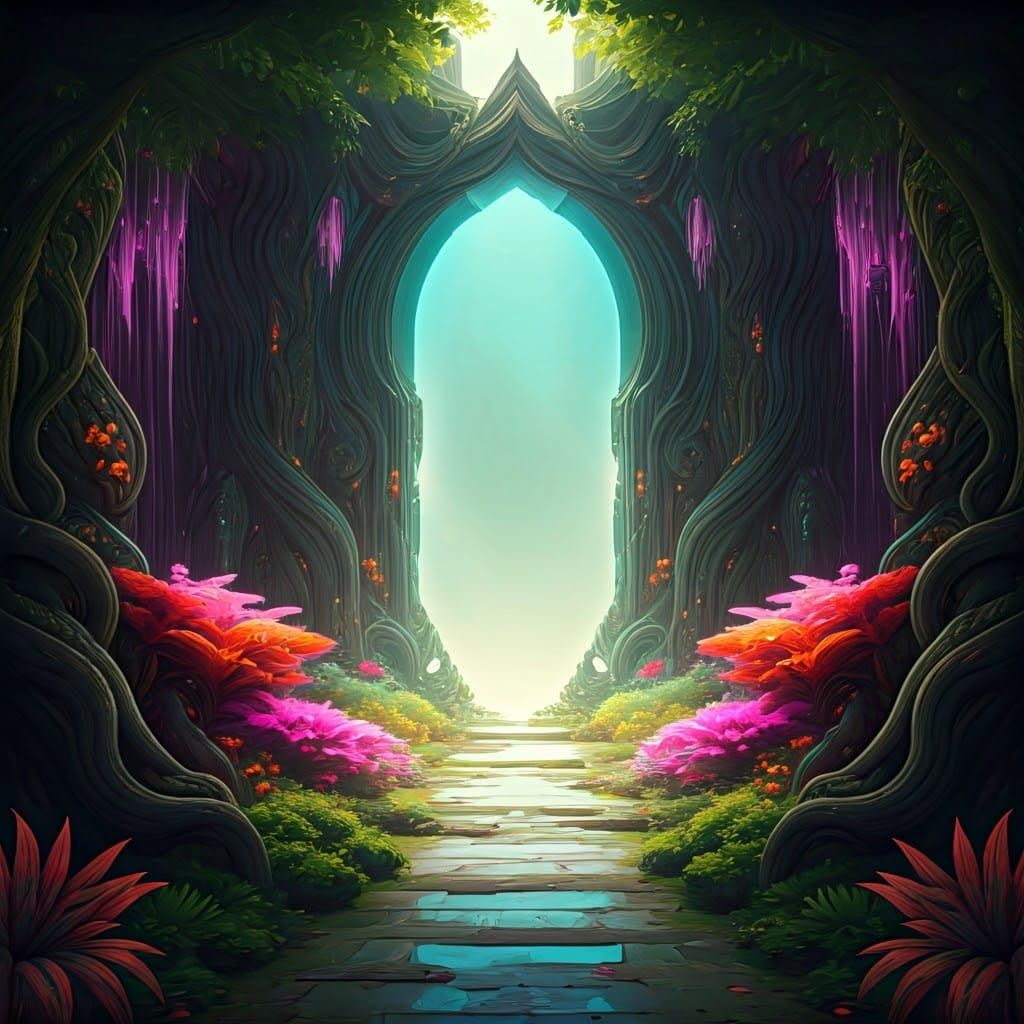 Dreamlike Portal Scene in Matte Painting Style