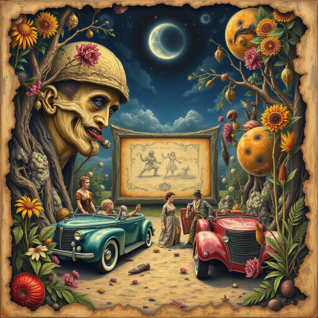 Surreal Gothic Drive-In Movie Poster Art