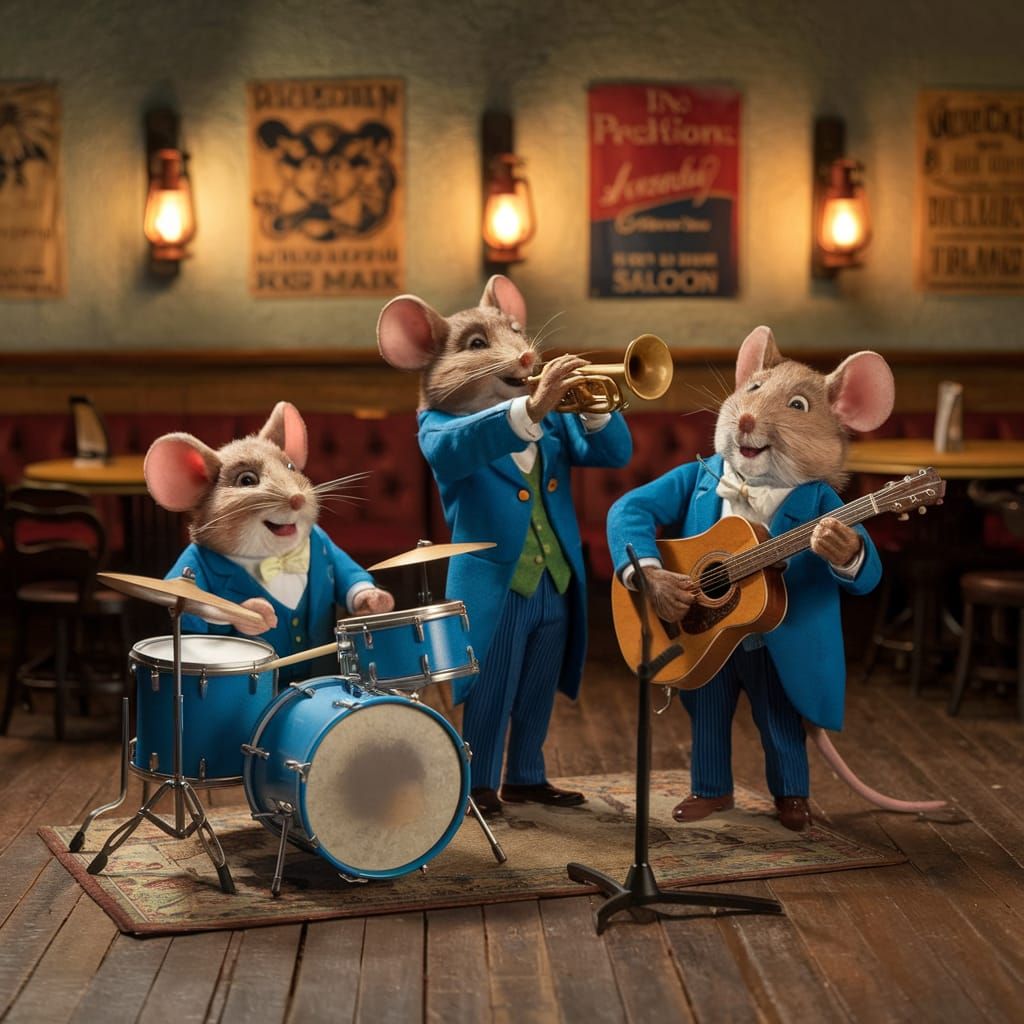 Mice Play Jazz in a Saloon