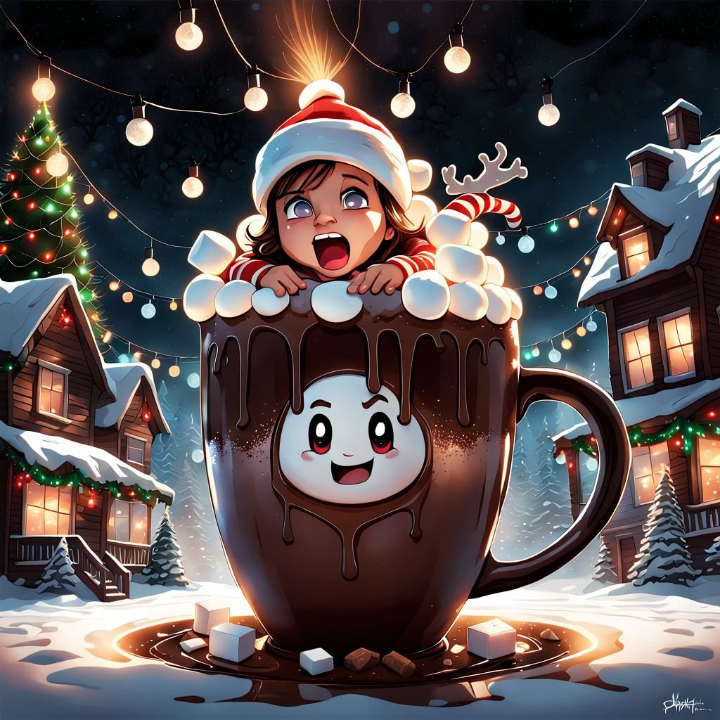 Drowning in Hot Chocolate, Gritty Watercolor