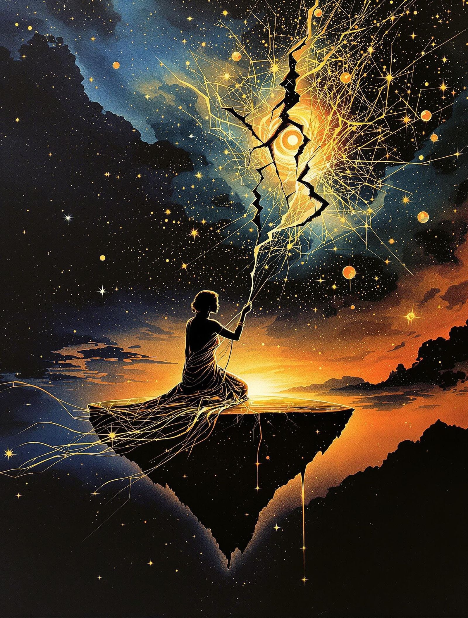 South Asian Goddess Mends the Cosmos with Celestial Thread