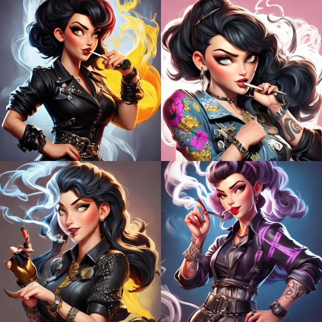 Edgy Pin-Up Girl in Alternative Style