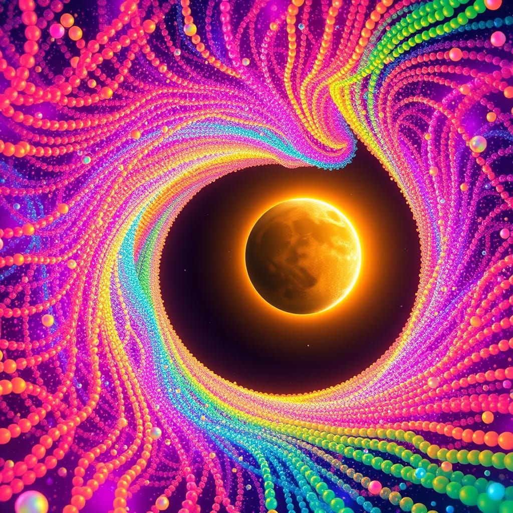 Vibrant Galactic Tunnel in Neon Colors, Inspired by Studio T...