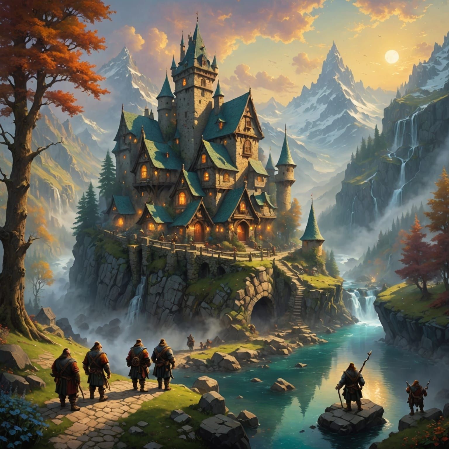 Dwarves in a Whimsical Magical Realm