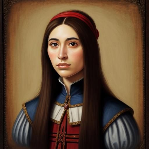 Medieval Jewish Girl Portrait in Realistic Style