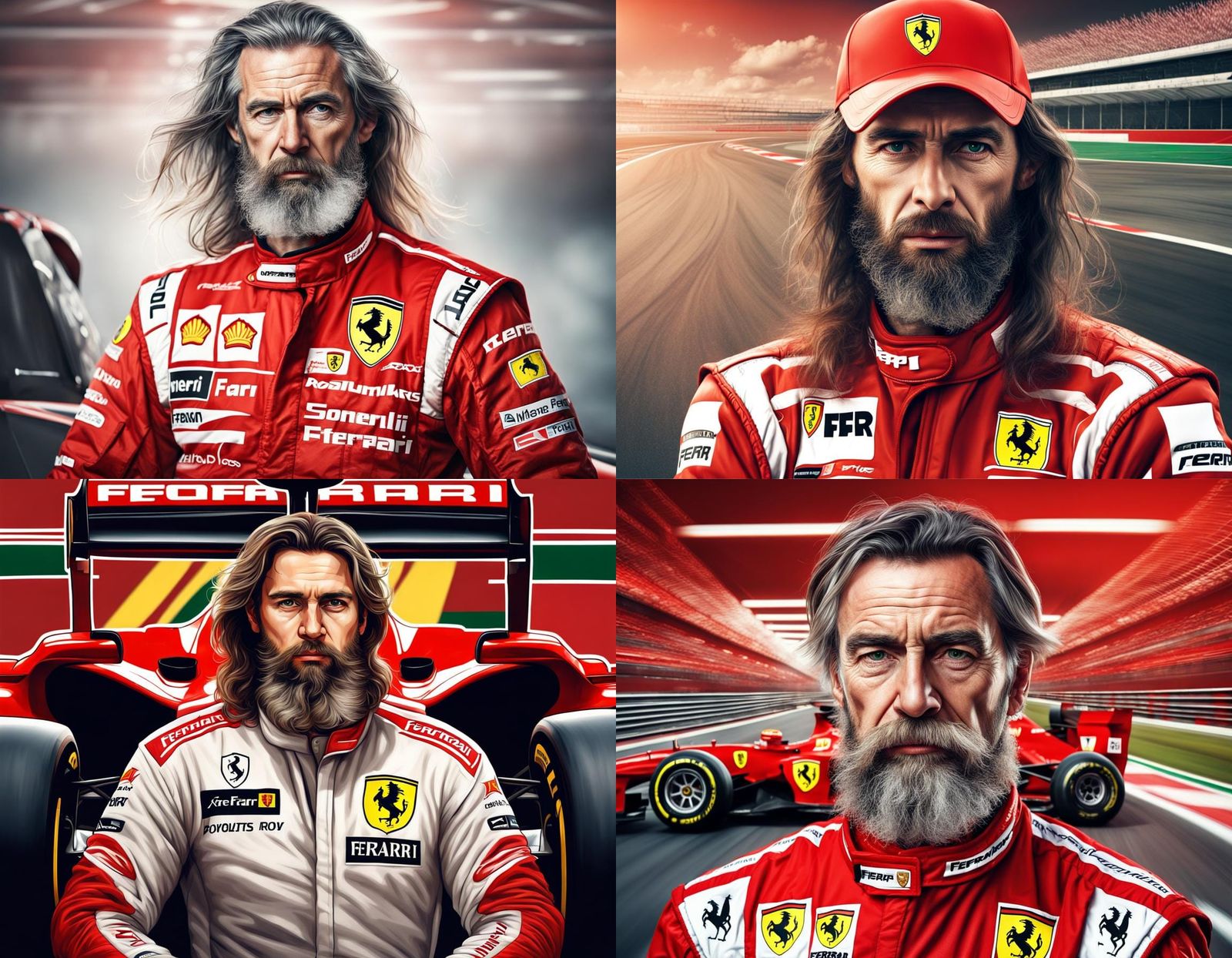 Realistic Portrait: Man at Formula 1 Circuit