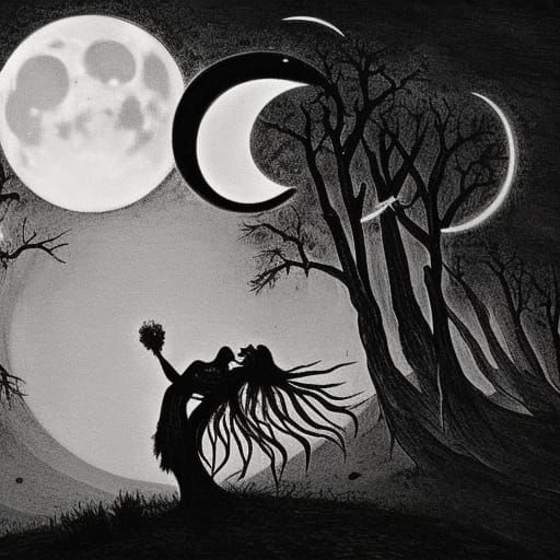 Witch under the light of the moon