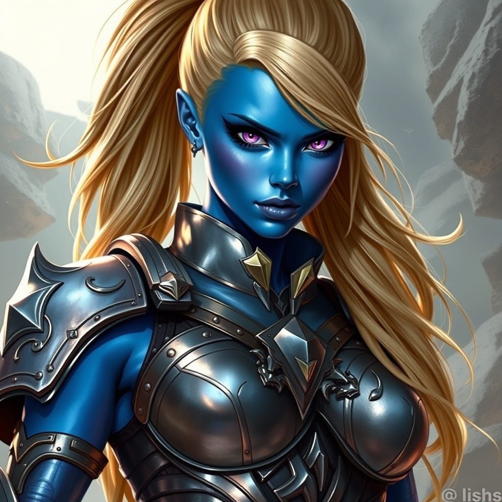 Cyberpunk Goddess in Radiant Battle Armor