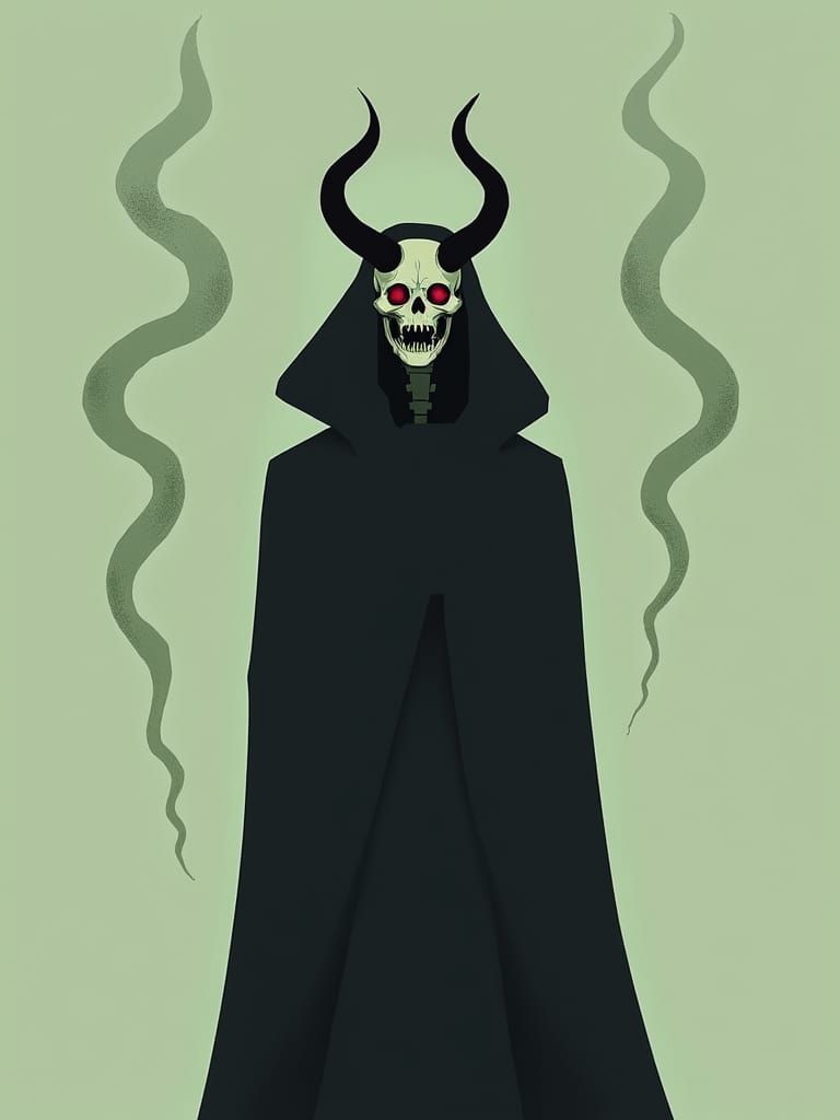 Ethereal Demon in Minimalist Style