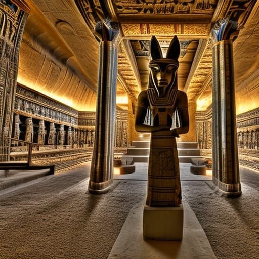 Hyperrealistic Image of Anubis God in High Definition