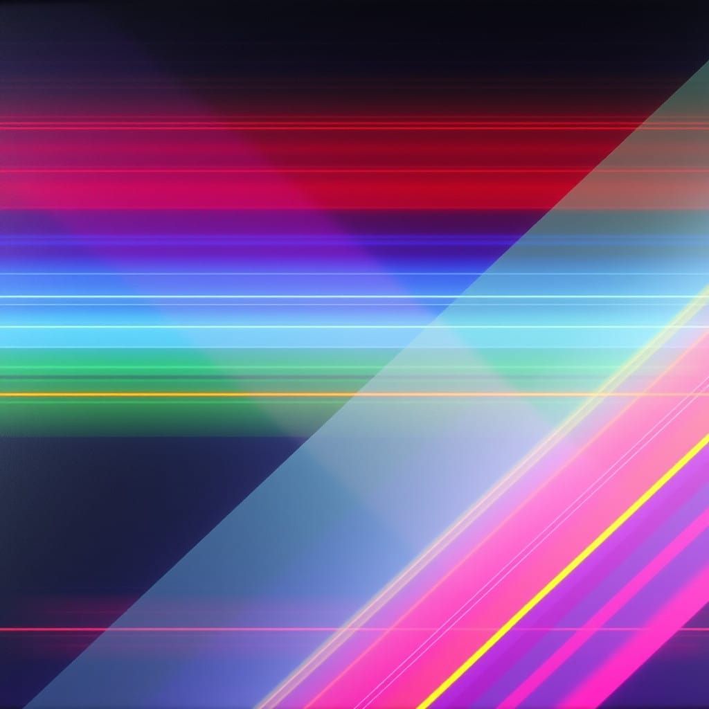 Vibrant Neon Abstraction in Oil Painting Style