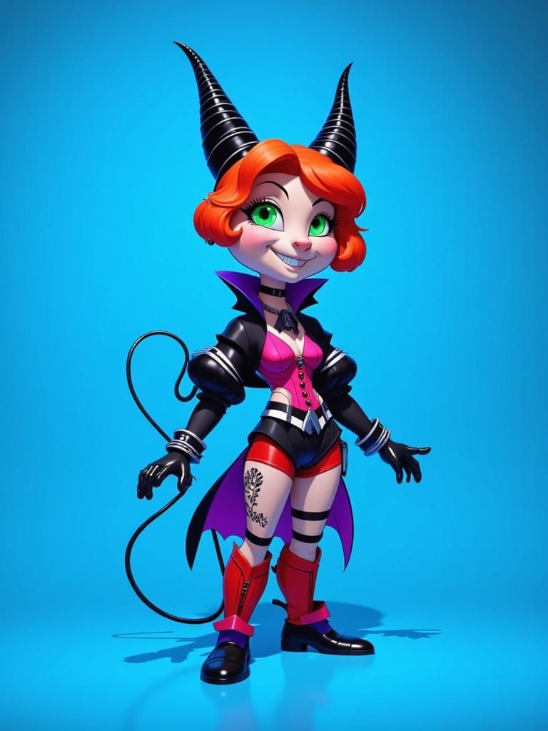 Dark Fantasy Siren in Whimsical Gothic Attire