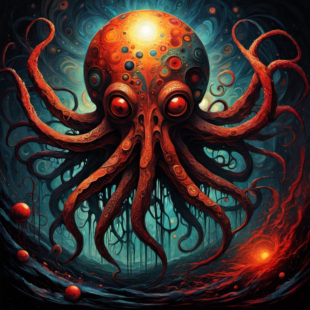 Expressive Oil Painting of Artist in Action