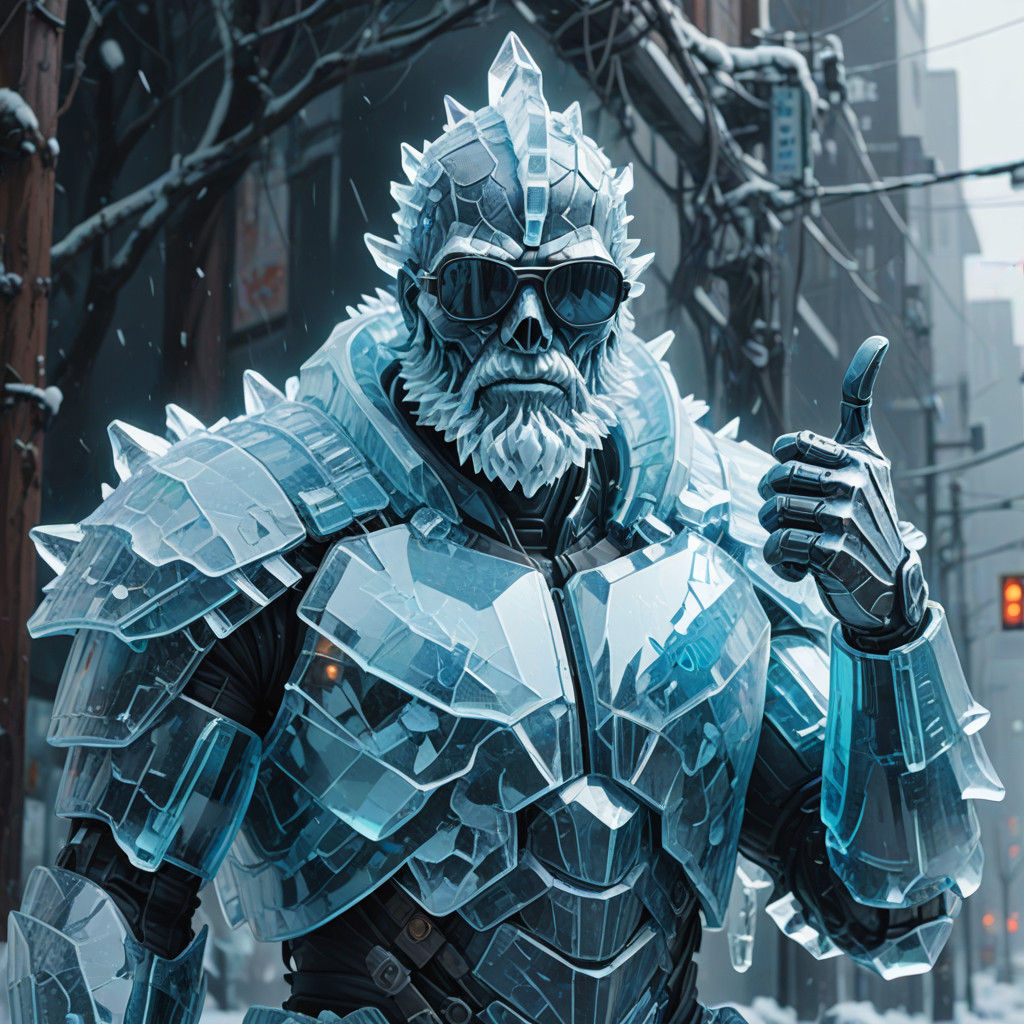 Surreal Ice Elemental Icon Smizes in Frosty Chic