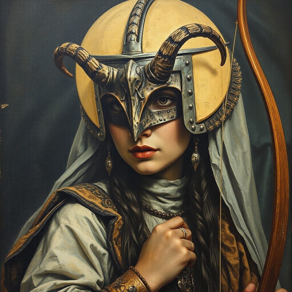 Arcane Archer in Dadaist Palimpsest Art