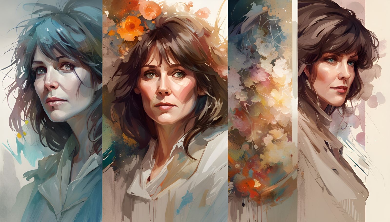 Radiant Portrait of Elisabeth Sladen in Art Nouveau Style