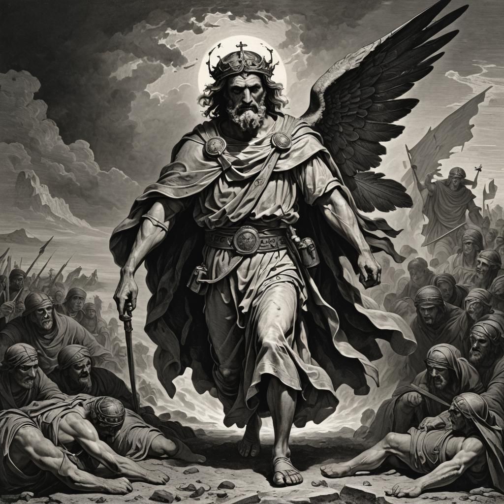 Horrific Greek God as a Paramedic in Horror Art Style