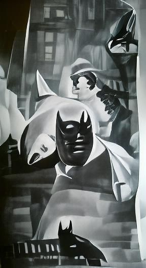 1940s Batman Movie Poster in Gouache Style