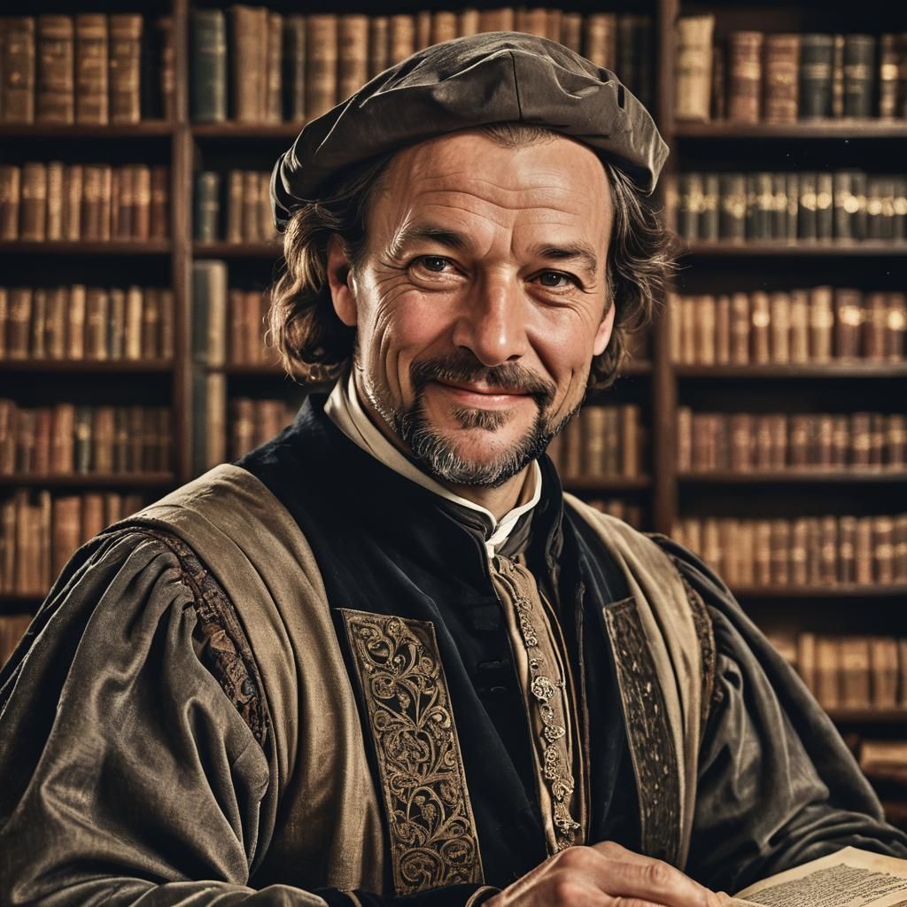 Renaissance Scholar Portrait Inspired by Dutch Masters