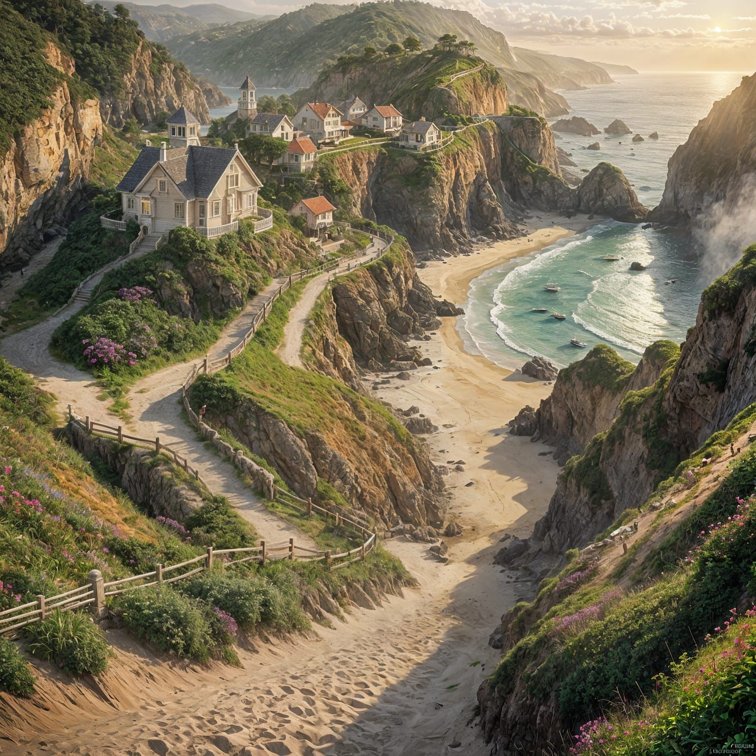 Seaside Paradise: Path Through a Perfect Beach