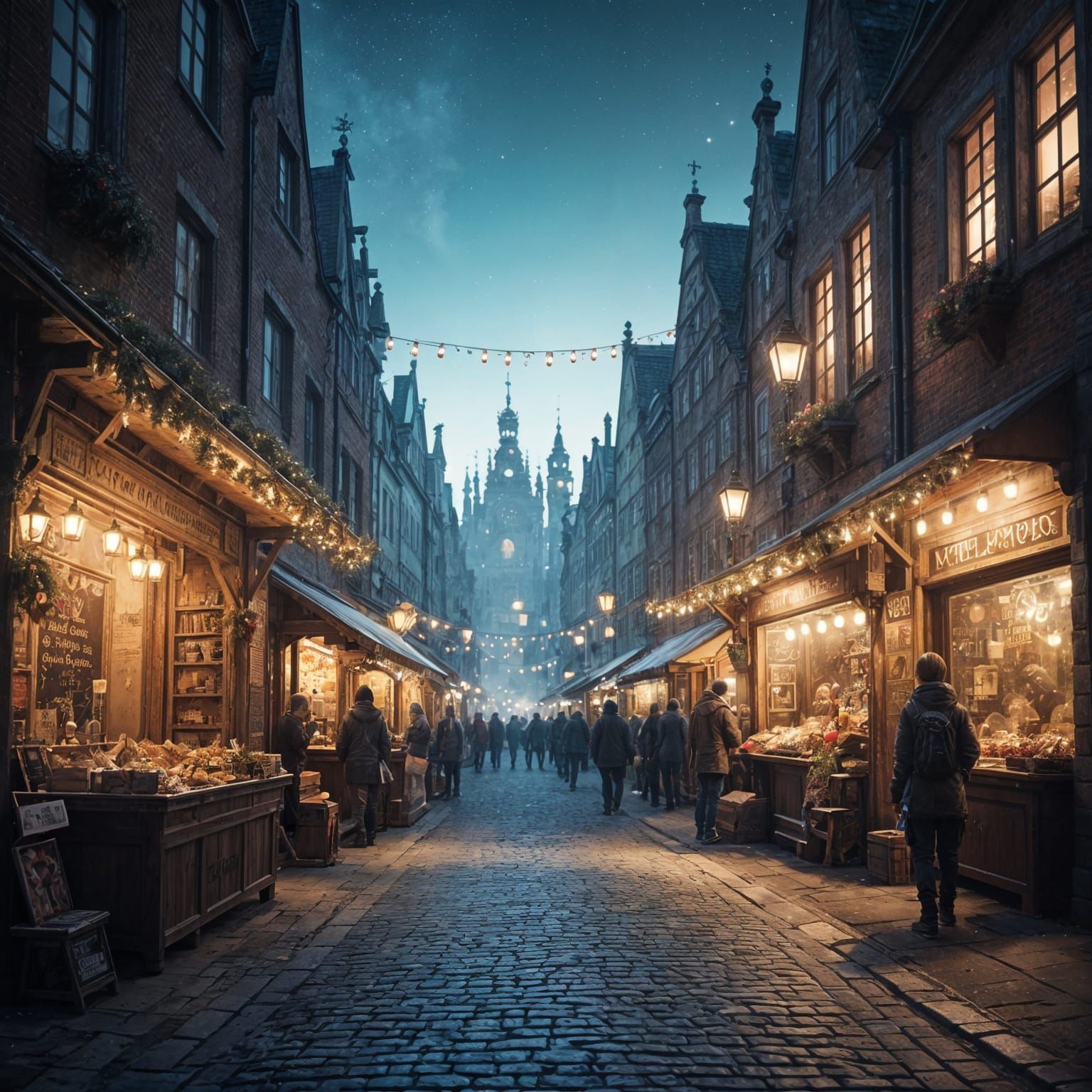 Gdansk Old Town Winter Wonderland Scene
