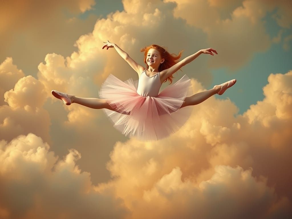 Ginger Ballerina in Whimsical Flight