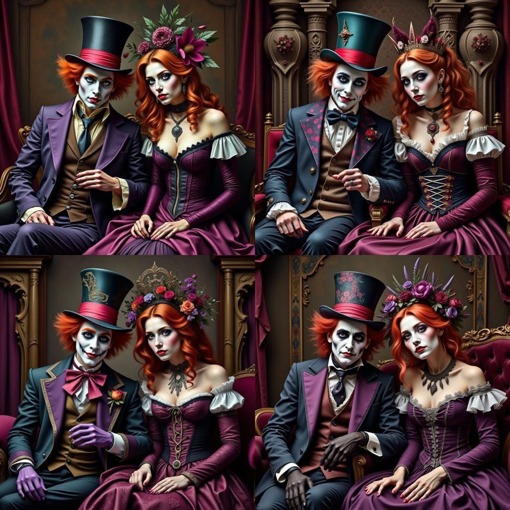 Mad Hatter and Queen of Hearts on Stage