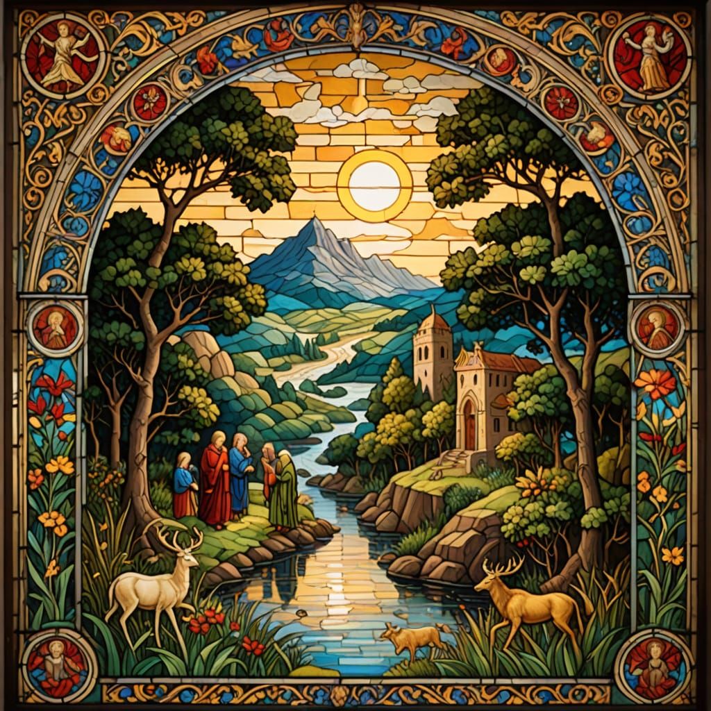 Illuminated Biblical Epic in Golden Light