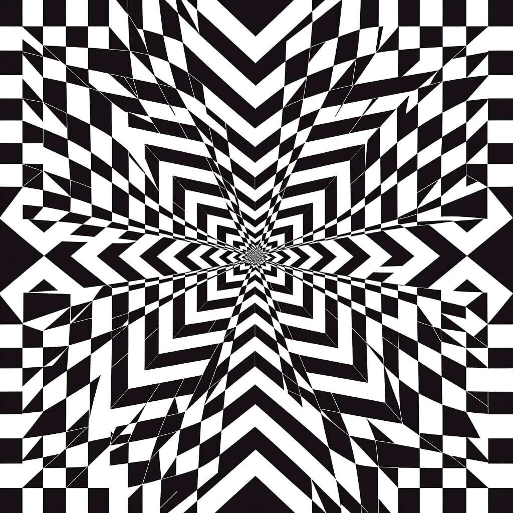 Op Art Illusion with Geometric Patterns