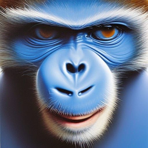 Blue Monkey: Oil Painting by James Gurney