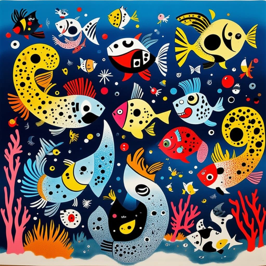 Vibrant Sea Slugs in Contemporary Pop Art Style