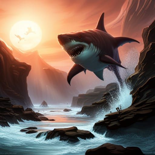 Fantastical Demon Shark in Deep Color