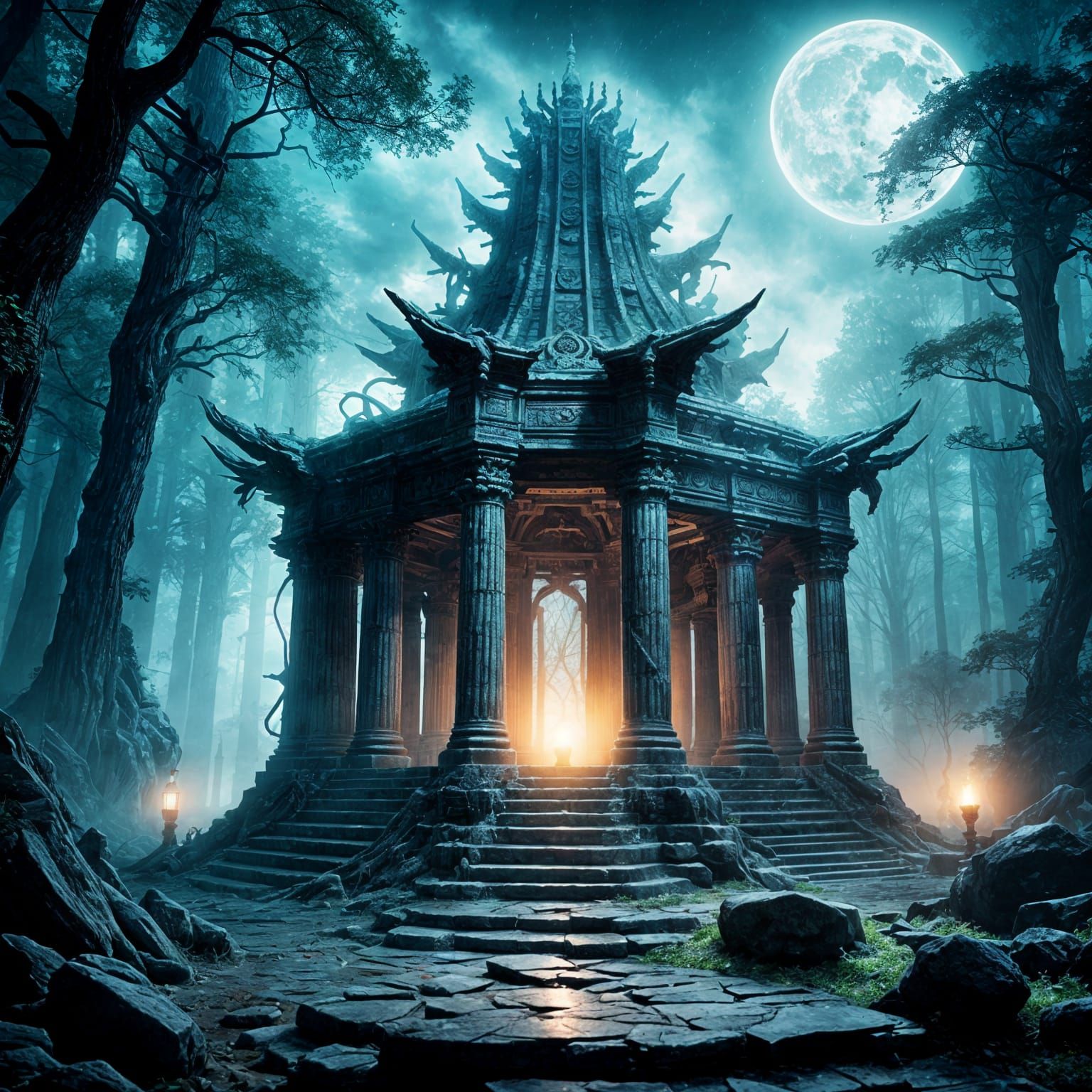 Hyperrealistic Astral Temple in High Definition