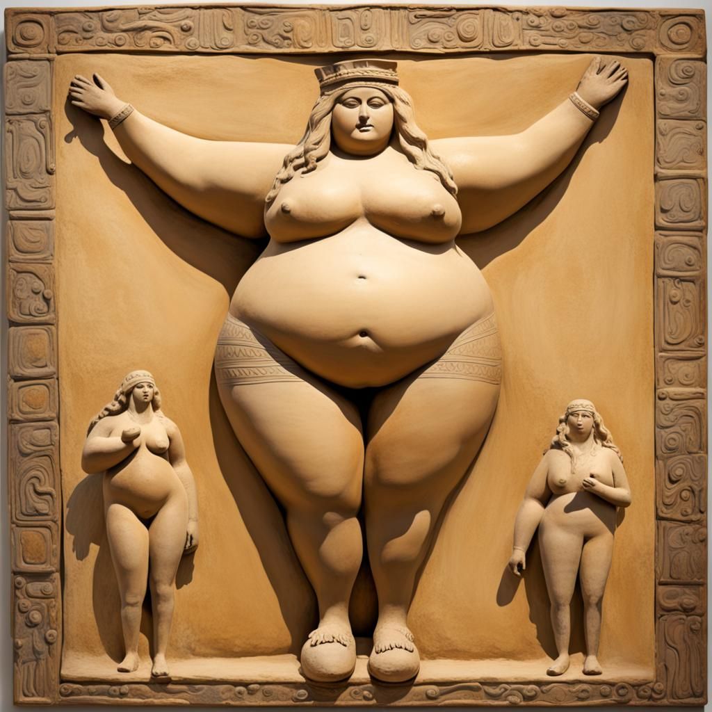 Minoan Dreamer: Opulent Woman as Ceramic Artifact