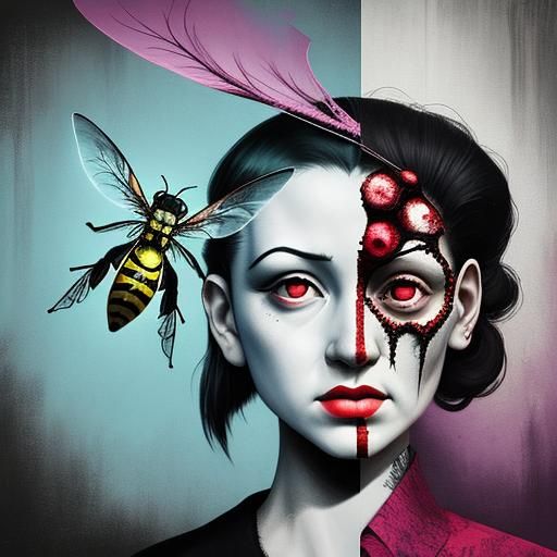 Girl With Skin Disease & Wasp