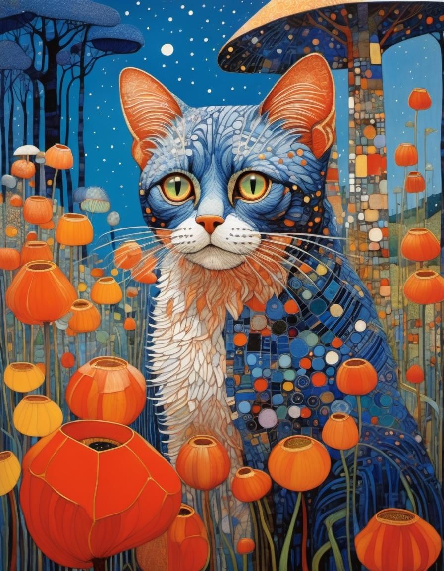 Intricate Artistic Fusion in Whimsical Style