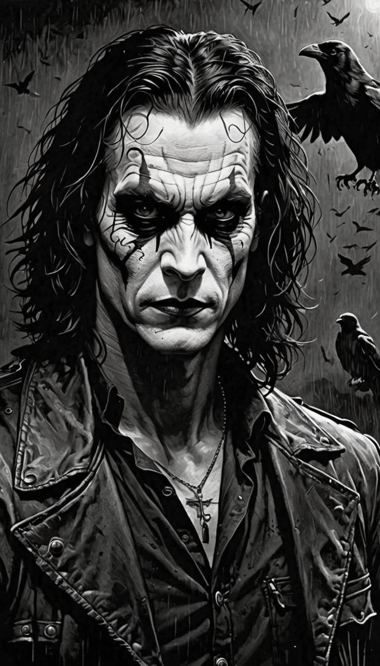 Eric Draven: The Crow, Black and White Art