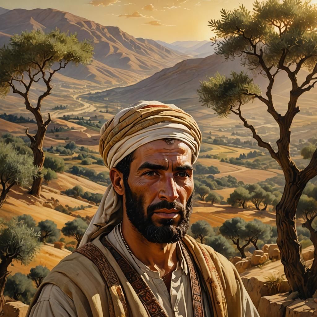 Ancient Hebrew Portrait of Eliud Ben Achim