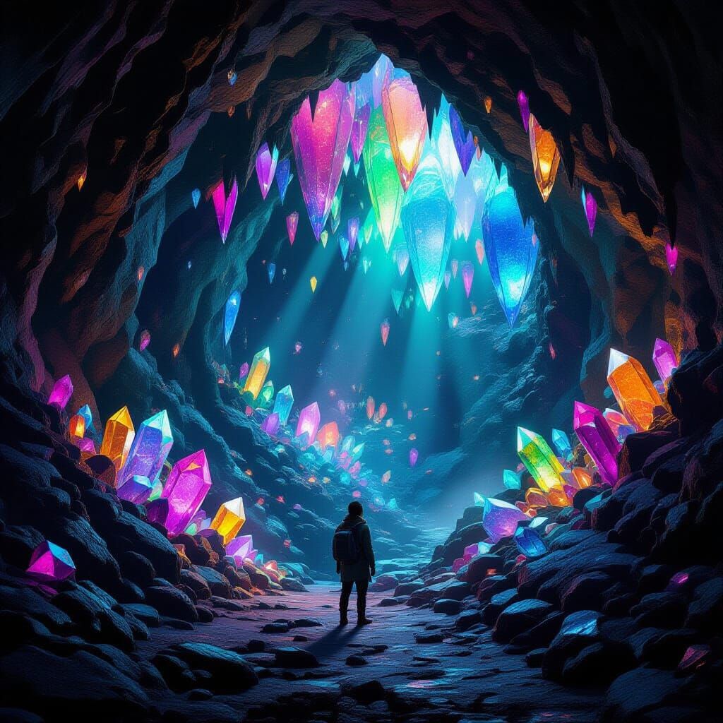 Cave Explorer Discovers Gem-Lit Cavern
