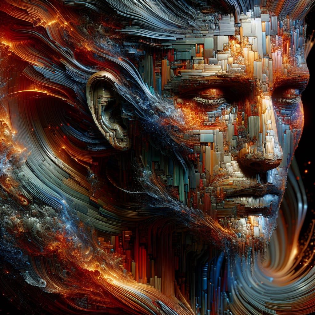 Emotional Anime Face of Modern Conflict in 8K