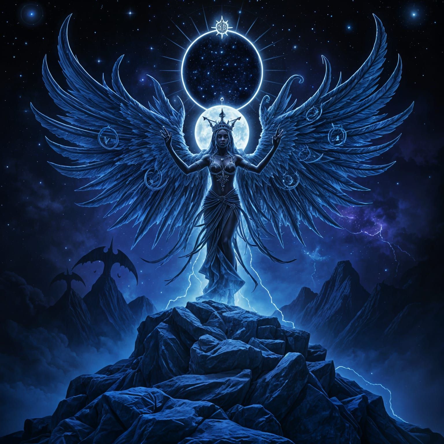 Gothic Celestial Ritual Under Seven Stars