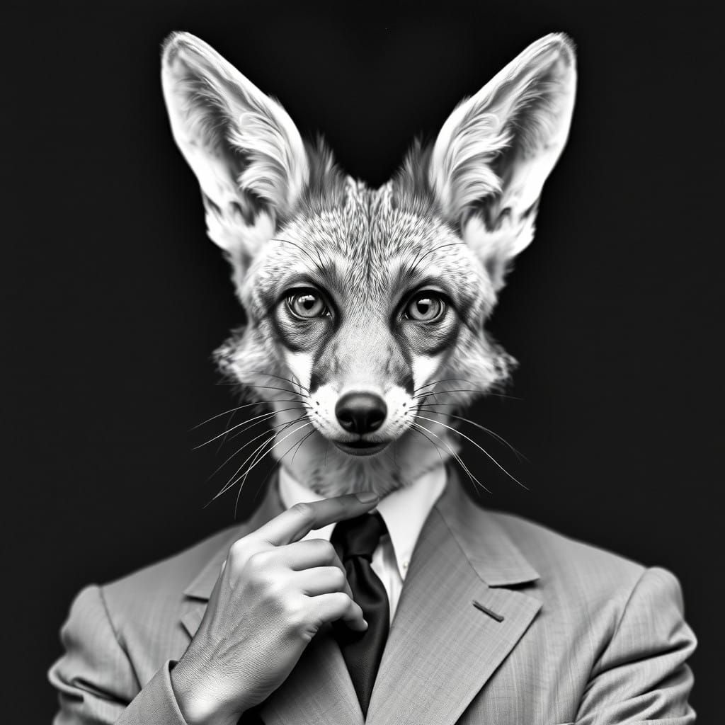 Surrealistic Fox Portrait in Dali's Style