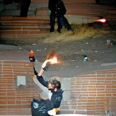 Anarchist Revolutionist Throws Molotov Cocktail