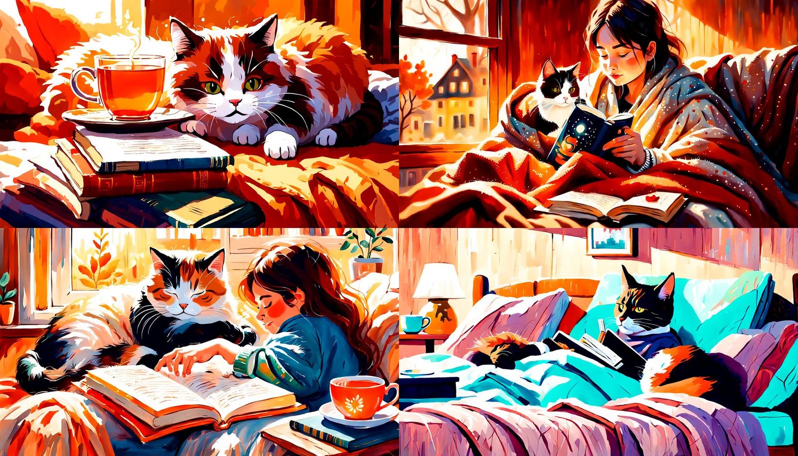 Cosy Munchkin Cat's Lazy Day: Acrylic Painting