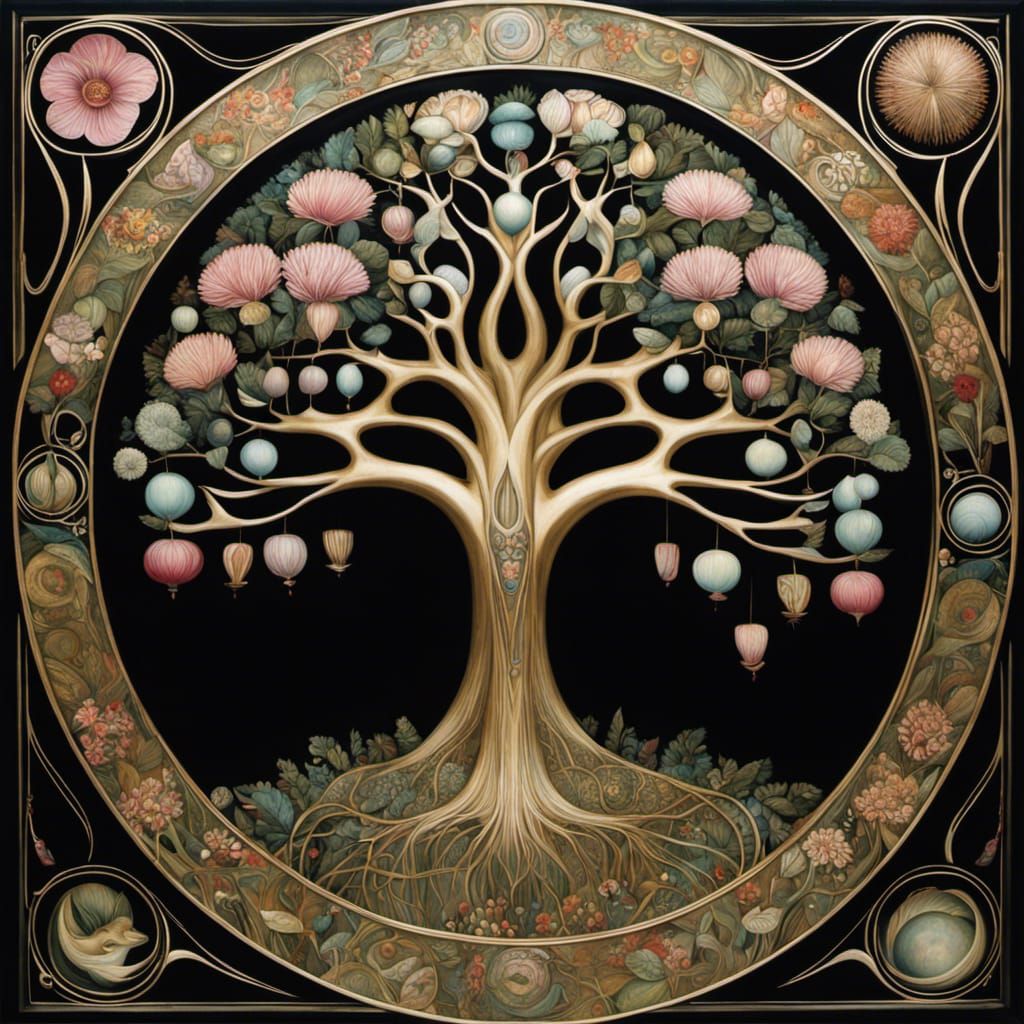 Surreal Tree of Life Illustration