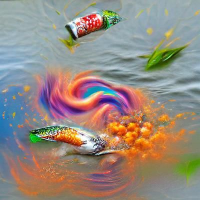Koi Fish Chaos: Hyperrealistic Digital Renaissance