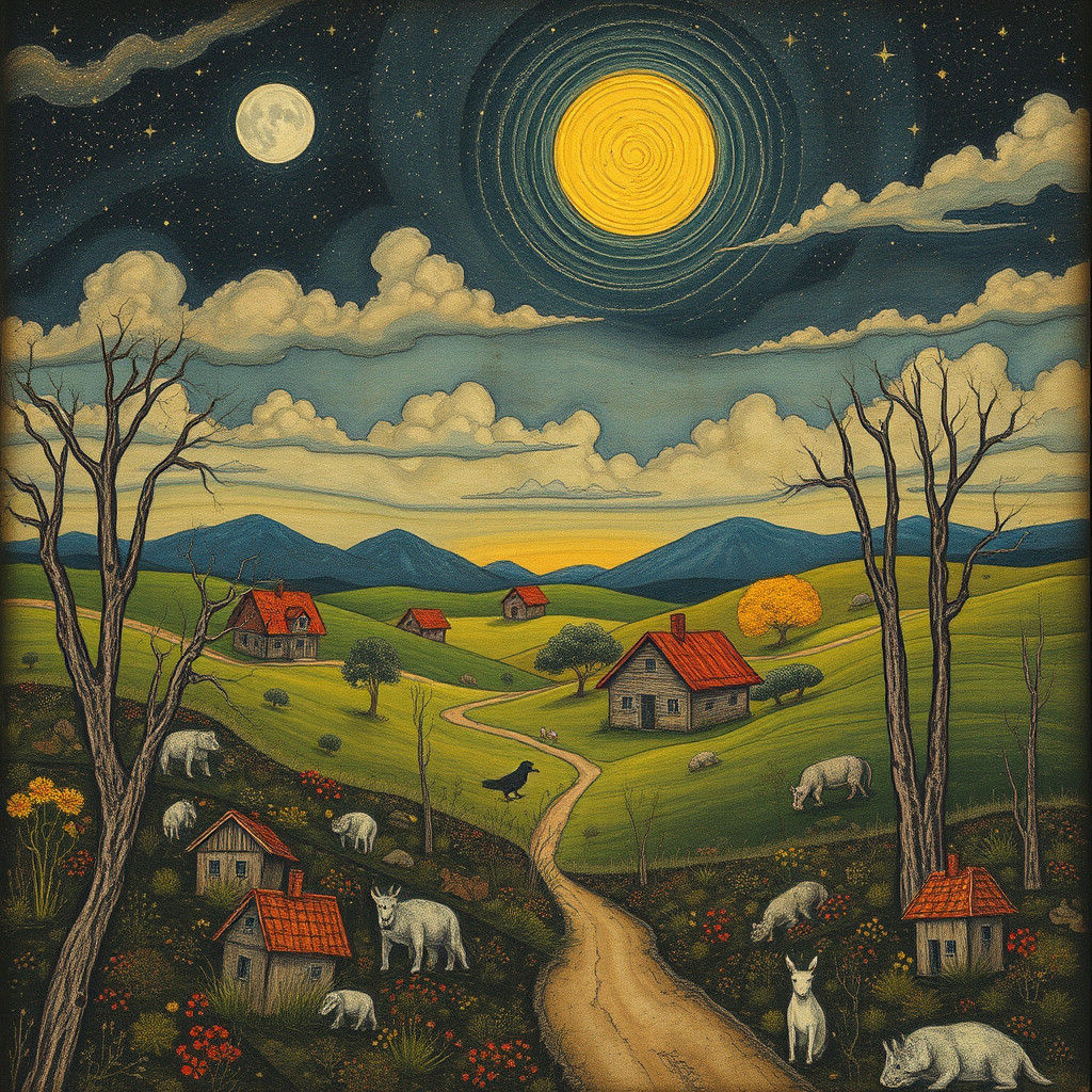 Forgotten Landscape in Naive Art Style